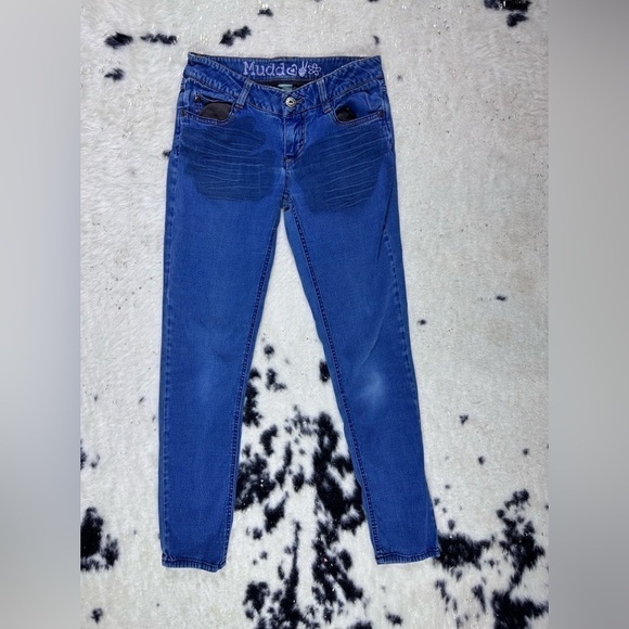 Mudd Women’s Y2K Vintage Dark Wash Stretch Skinny Leg Denim Jeans Size 28 - Picture 1 of 8